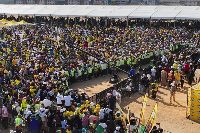 ANC supporters gathered at the manifesto launch in Diepsloot.