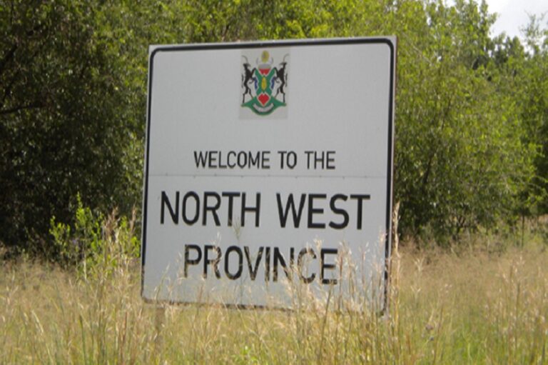 Signage welcoming visitors to the North West Province.