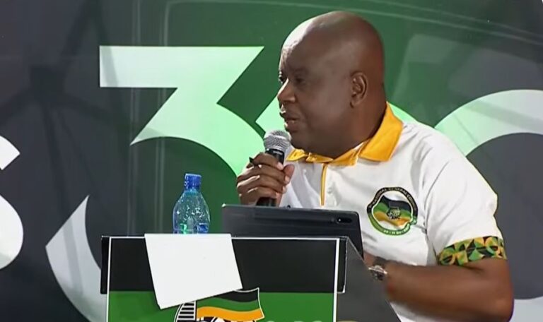 African National Congress (ANC) Deputy Provincial Secretary Basikopo Makamu participates in the SABC Elections 360 Debate in Giyani, Limpopo on October 12, 2026.