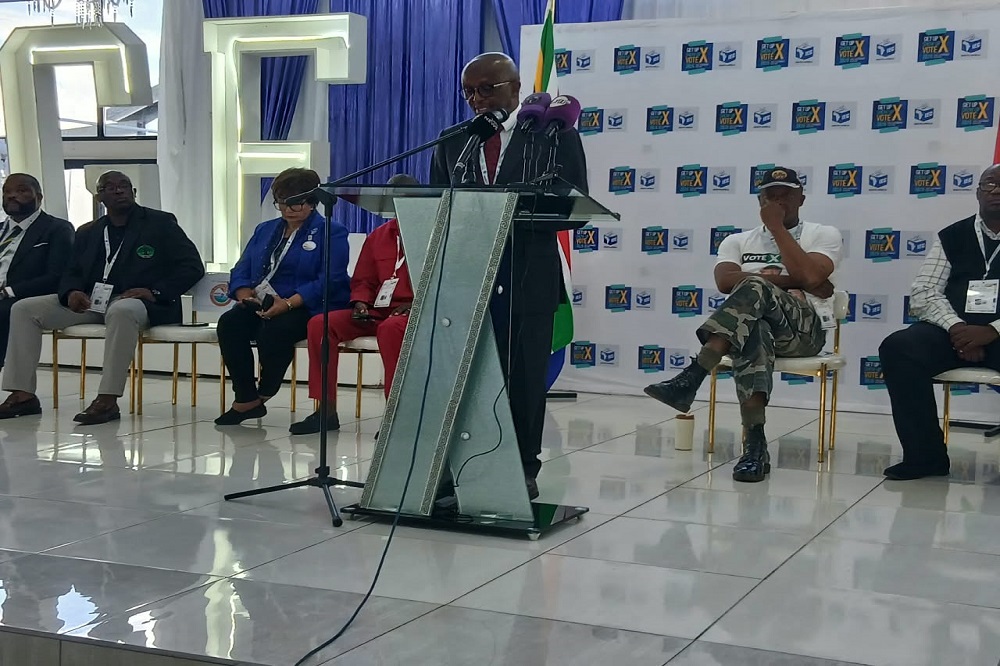 The Electoral Commission (IEC) Chairperson Mosotho Moepya is providing an update on the North West's readiness in Mahikeng on October 8, 2026.