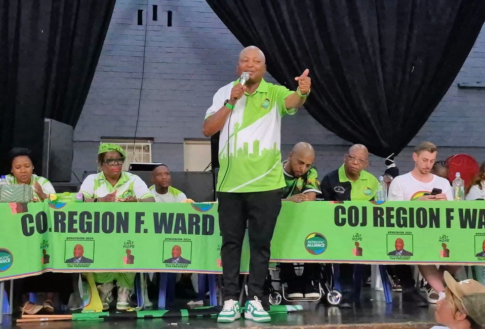 Patriotic Alliance deputy president speaks during the party’s final election rally in Soweto on 30 October 2026.