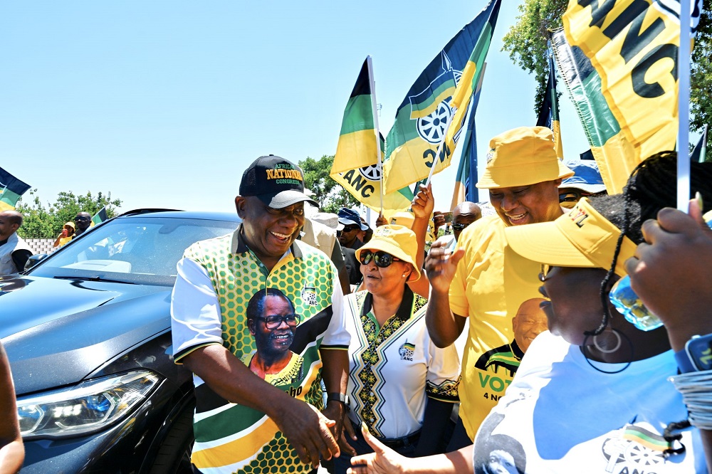 ANC President Cyril Ramaphosa is seen in Mabopane in Pretoria during the party’s election campaign in the area on 30 October 2026.