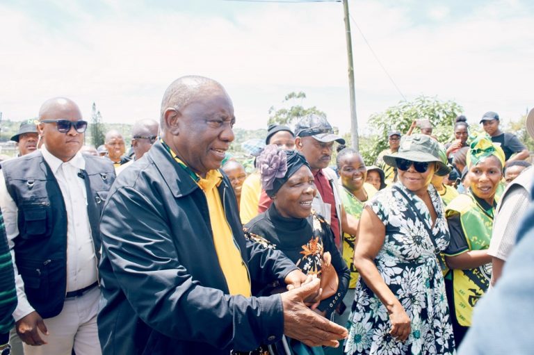 ANC President Cyril Ramaphosa is pictured during a campaign trail in Magabheni township in KwaZulu-Natal on 28 October 2026.