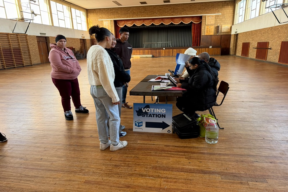 Young eligible voters in Kimberley visit their local voting station to register their details ahead of the November polls.